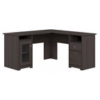 60W L-Shaped Computer Desk with Storage Cabinet & File Drawer