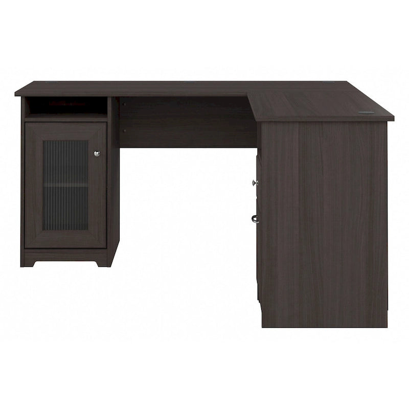 60W L-Shaped Computer Desk with Storage Cabinet & File Drawer