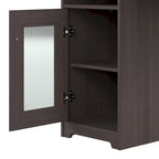 60W L-Shaped Computer Desk with Storage Cabinet & File Drawer