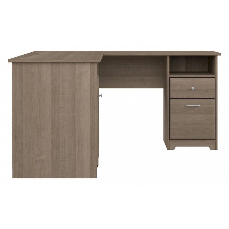 60W L-Shaped Computer Desk with Storage Cabinet & File Drawer