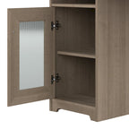 60W L-Shaped Computer Desk with Storage Cabinet & File Drawer