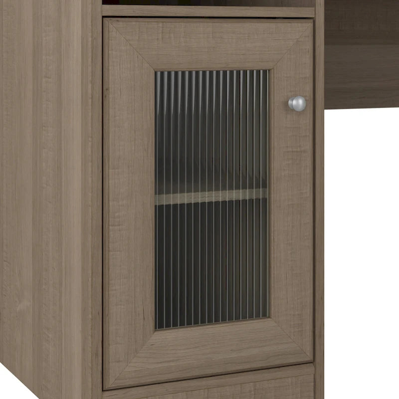 60W L-Shaped Computer Desk with Storage Cabinet & File Drawer