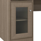 60W L-Shaped Computer Desk with Storage Cabinet & File Drawer