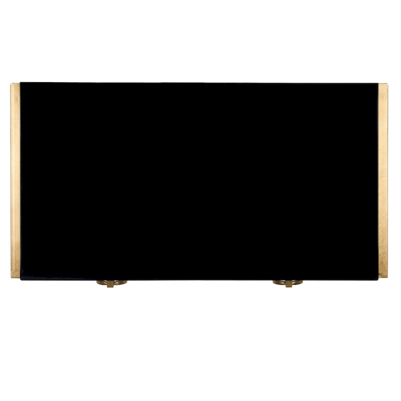 Art Deco Black Lacquer & Gold Leaf 2-Drawer Storage Desk – Luxurious Design