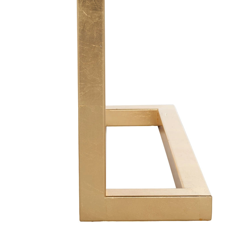 Art Deco Black Lacquer & Gold Leaf 2-Drawer Storage Desk – Luxurious Design