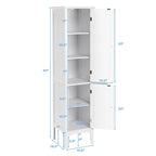 Freestanding Bathroom Linen Tower Storage Cabinet – 5 Layers, White MDF