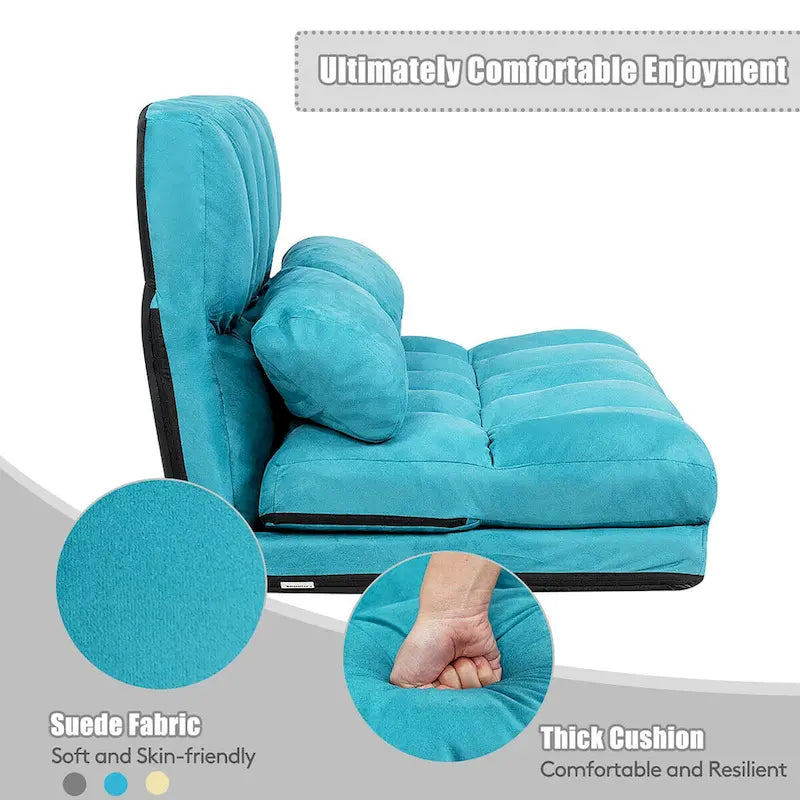 Foldable Floor Sofa Bed with 6-Position Adjustable Backrest – 330 lb Capacity