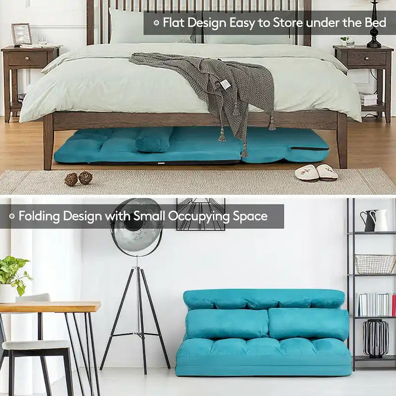 Foldable Floor Sofa Bed with 6-Position Adjustable Backrest – 330 lb Capacity