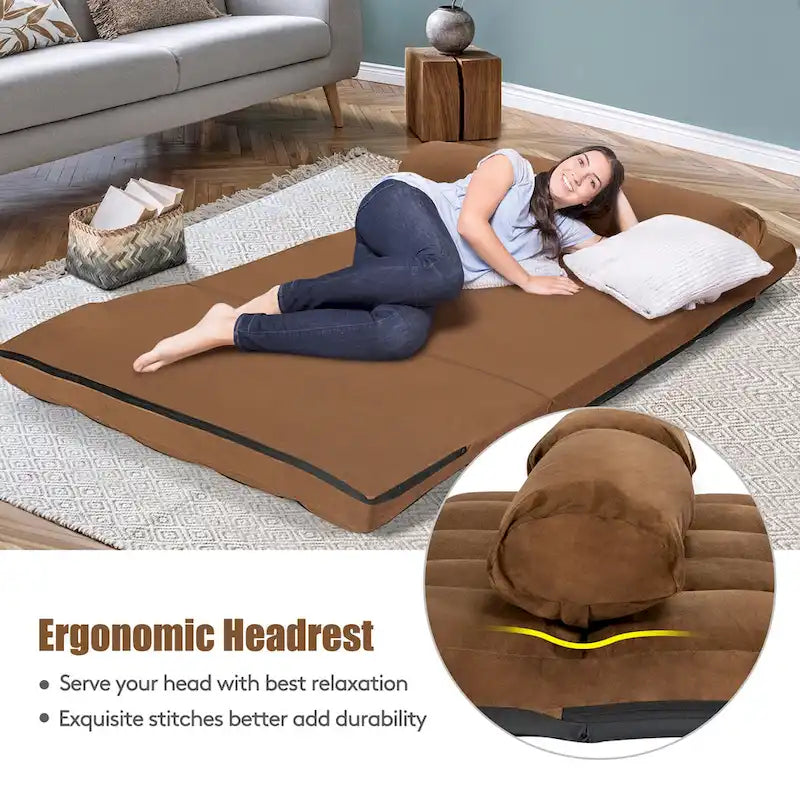 Foldable Floor Sofa Bed with 6-Position Adjustable Backrest – 330 lb Capacity