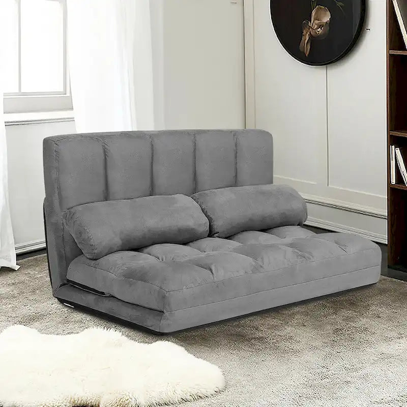Foldable Floor Sofa Bed with 6-Position Adjustable Backrest – 330 lb Capacity