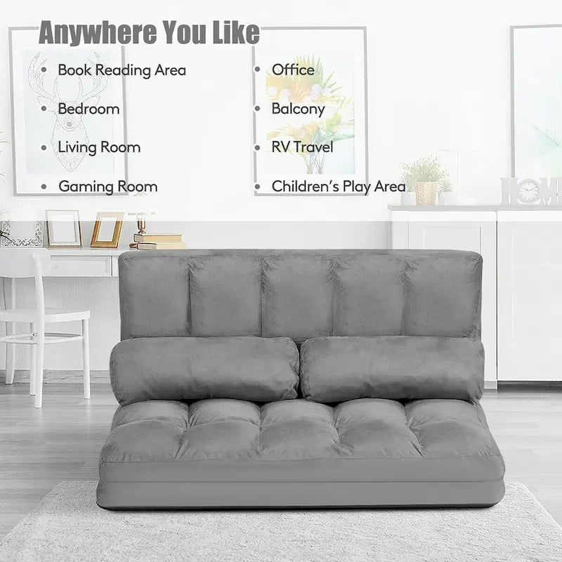 Foldable Floor Sofa Bed with 6-Position Adjustable Backrest – 330 lb Capacity
