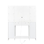 Coiffeuse avec miroir et lumières, meuble de maquillage avec tiroirs et armoire, coiffeuse avec lumière LED, grande table de maquillage