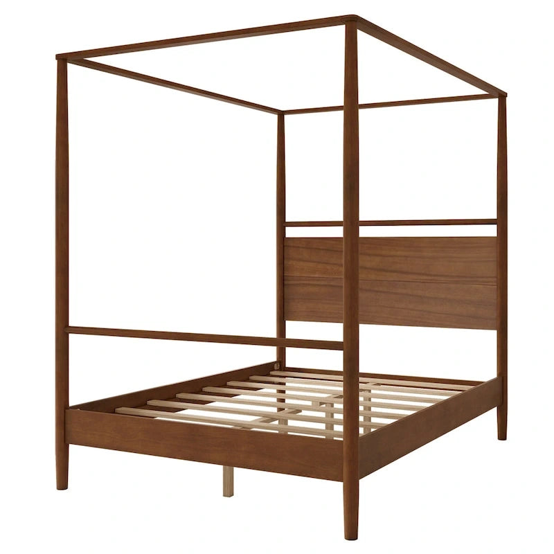 Modern Heritage Solid Pine Canopy Platform Bed – Full, Queen, King