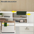Bureau de réception moderne rectangulaire en bois avec tiroir et compartiments de rangement