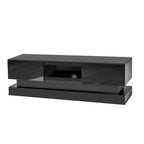 Meuble TV moderne à façade brillante avec lumières LED - 15.75 x 51.18 x 19.68
