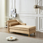 Chaise longue en velours moderne avec rangement - 29.90 x 60.60 x 27.50