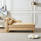 Chaise longue en velours moderne avec rangement - 29.90 x 60.60 x 27.50