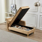 Chaise longue en velours moderne avec rangement - 29.90 x 60.60 x 27.50