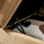 Chaise longue en velours moderne avec rangement - 29.90 x 60.60 x 27.50