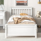 Twin Bed with Headboard and Footboard With a Nightstand