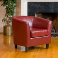 Fauteuil club en cuir reconstitué rouge lie-de-vin – Siège d'appoint rétro
