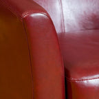 Fauteuil club en cuir reconstitué rouge lie-de-vin – Siège d'appoint rétro