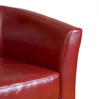 Fauteuil club en cuir reconstitué rouge lie-de-vin – Siège d'appoint rétro
