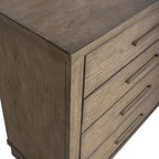 8-Drawer Dresser in Burnished Beige – Rubberwood & Oak Veneer