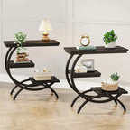 Industrial 3-Tier Small Side Table for Couch