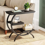 Industrial 3-Tier Small Side Table for Couch
