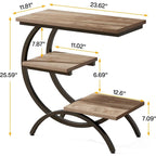 Industrial 3-Tier Small Side Table for Couch