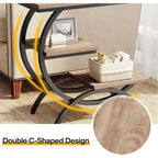 Industrial 3-Tier Small Side Table for Couch