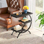Industrial 3-Tier Small Side Table for Couch