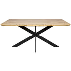 63" Rectangular Dining Table with MDF Top & X-Cross Metal Base