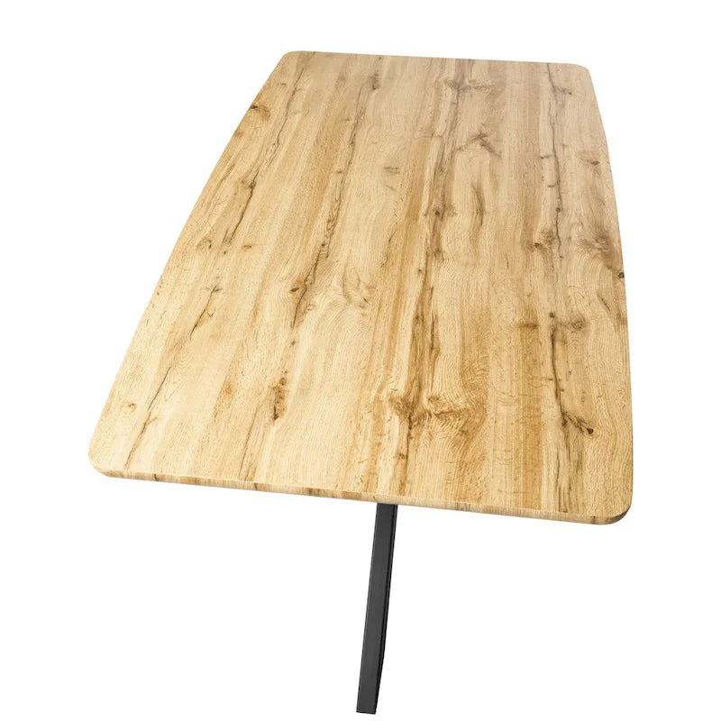 63" Rectangular Dining Table with MDF Top & X-Cross Metal Base