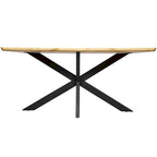 63" Rectangular Dining Table with MDF Top & X-Cross Metal Base