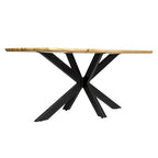63" Rectangular Dining Table with MDF Top & X-Cross Metal Base