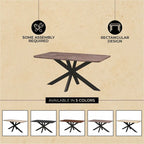63" Rectangular Dining Table with MDF Top & X-Cross Metal Base