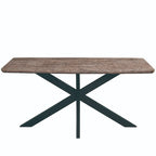 63" Rectangular Dining Table with MDF Top & X-Cross Metal Base