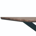 63" Rectangular Dining Table with MDF Top & X-Cross Metal Base