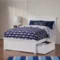 Nantucket Full Platform Bed with 2 Bed Drawers in White