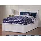 Solid Wood Platform Bed with 2 Storage Drawers & USB Charger – White