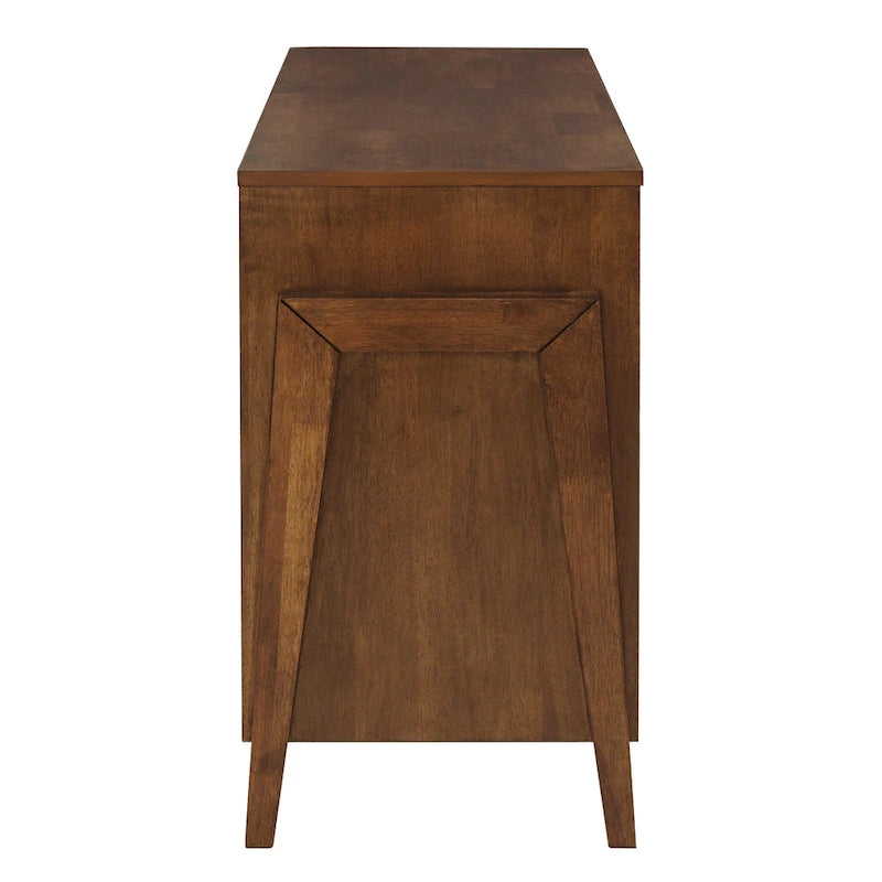 Commode à 6 tiroirs en bois d'hévéa Mid-Century – Brun tabac ou Gris anthracite