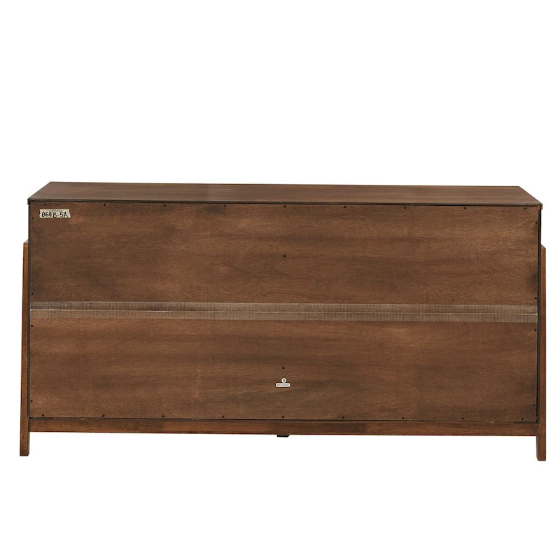 Commode à 6 tiroirs en bois d'hévéa Mid-Century – Brun tabac ou Gris anthracite