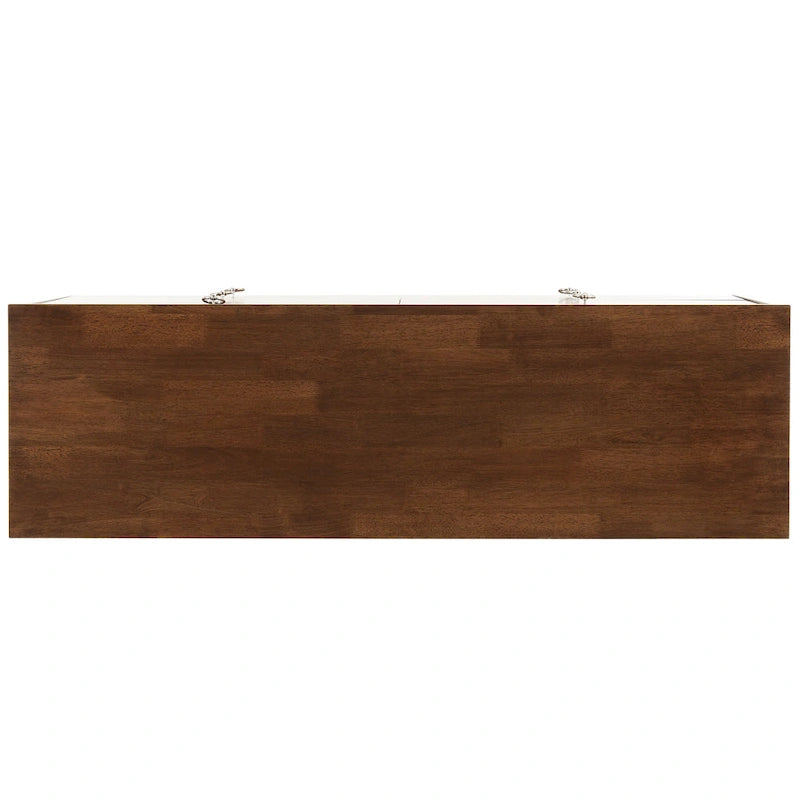 Commode à 6 tiroirs en bois d'hévéa Mid-Century – Brun tabac ou Gris anthracite