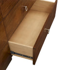 Commode à 6 tiroirs en bois d'hévéa Mid-Century – Brun tabac ou Gris anthracite