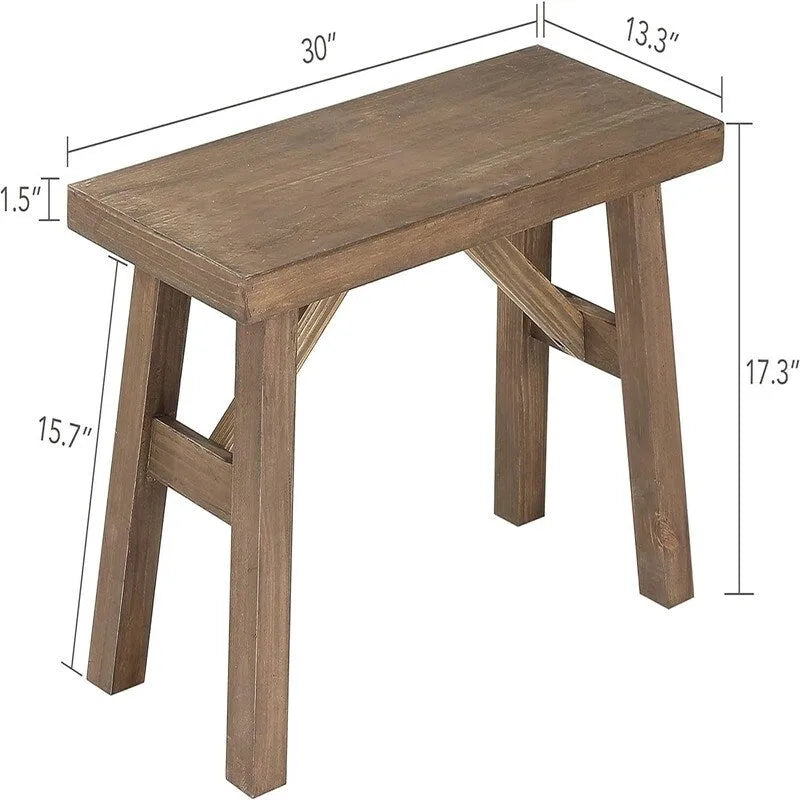 Sawmill Wood Bench - 13.3D x 30W x 17.3H