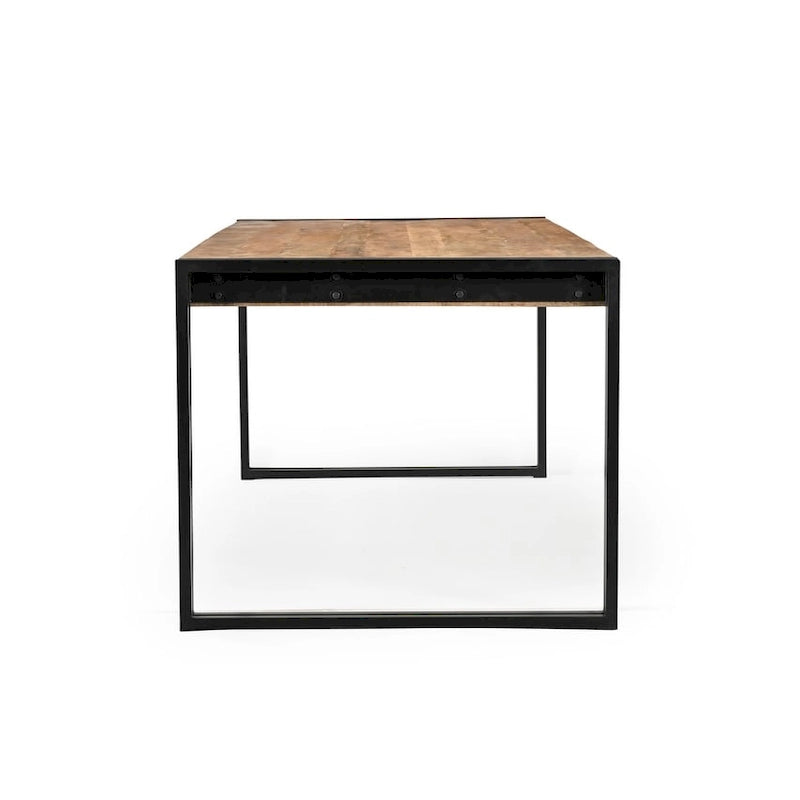 Handmade Reclaimed Mango Wood Dining Table with Iron Legs – India