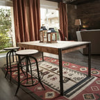 Handmade Reclaimed Mango Wood Dining Table with Iron Legs – India