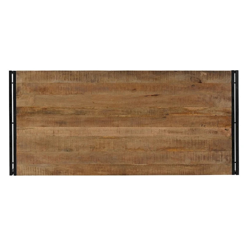 Handmade Reclaimed Mango Wood Dining Table with Iron Legs – India